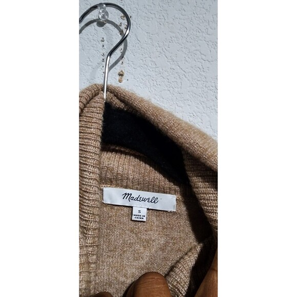 Madewell Women's Crestland Side-Button Tan Turtleneck Tunic Sweater size Small - Picture 4 of 11